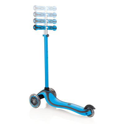 Globber V2 3-Wheel Kids Kick Scooter LED Light Up Wheels, Sky Blue (Open Box)