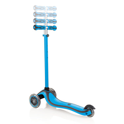Globber V2 3-Wheel Kids Kick Scooter with LED Light Up Wheels, Sky Blue (Used)