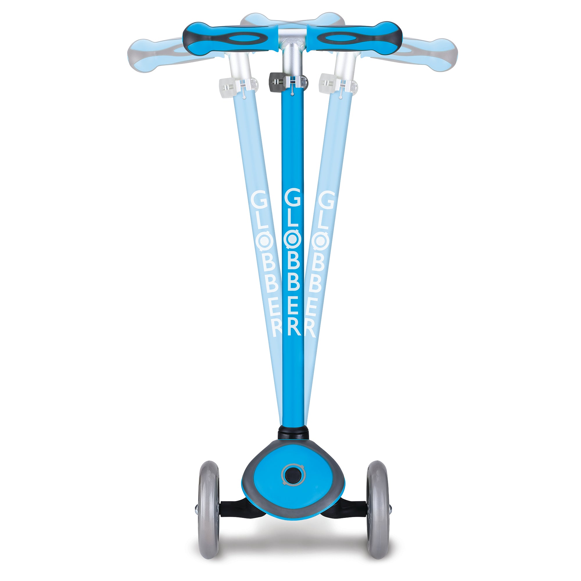Globber V2 3-Wheel Kids Kick Scooter LED Light Up Wheels, Sky Blue (Open Box)