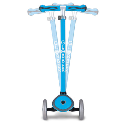 Globber V2 3-Wheel Kids Kick Scooter LED Light Up Wheels, Sky Blue (Open Box)