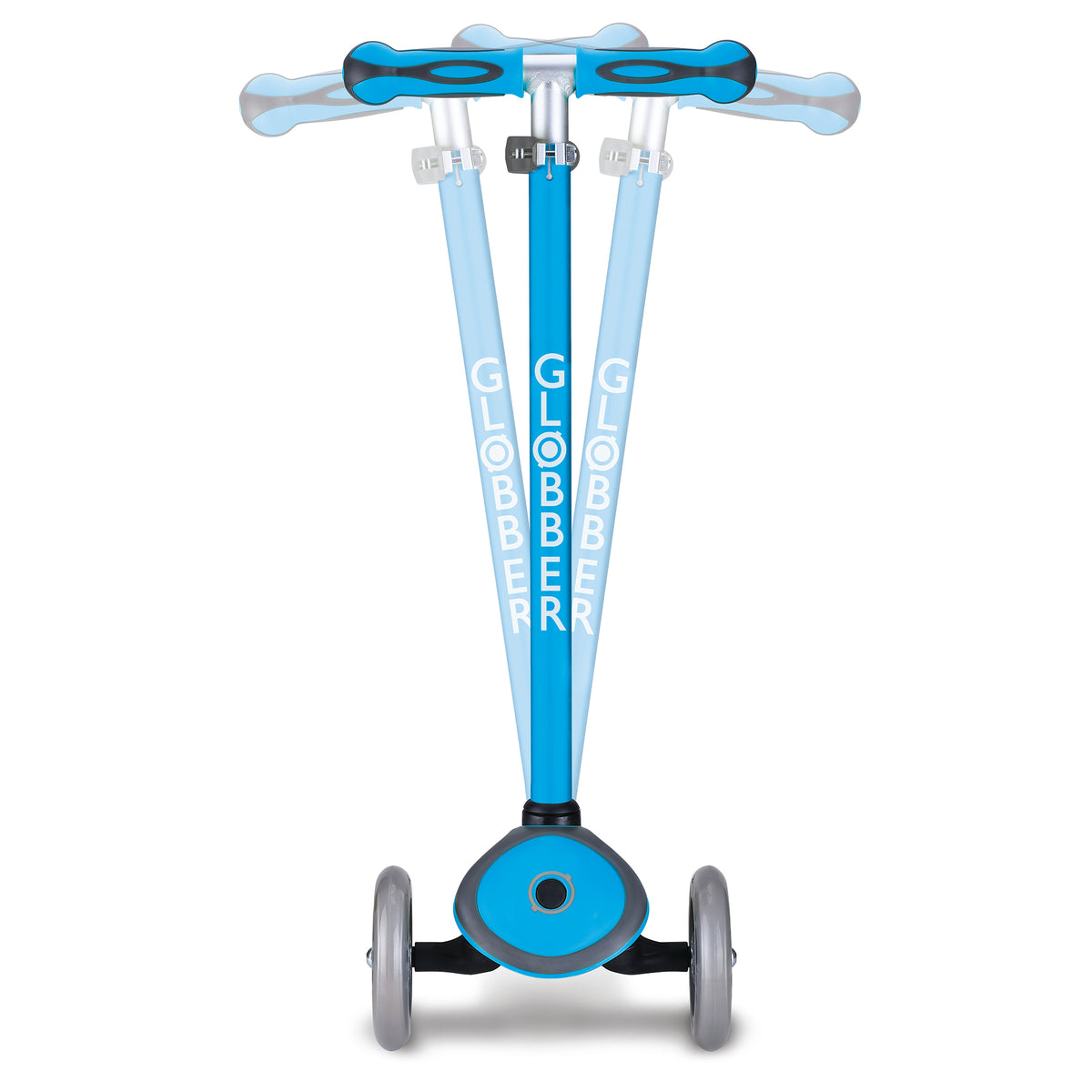Globber V2 3-Wheel Kids Kick Scooter with LED Light Up Wheels, Sky Blue (Used)