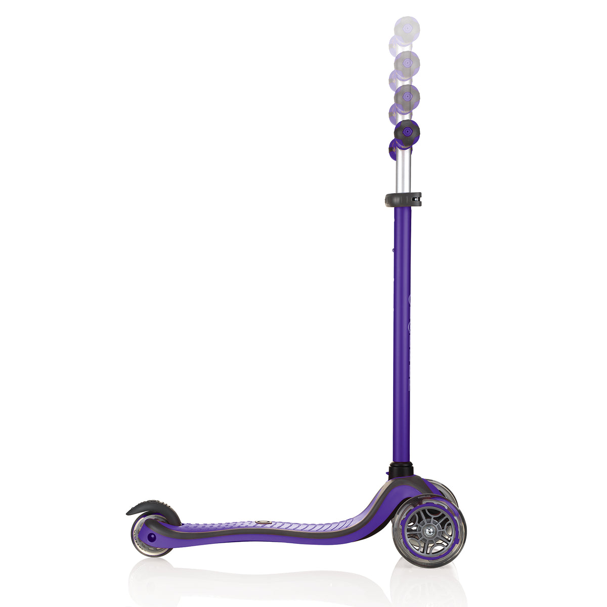 Globber V2 3-Wheel Kids Kick Scooter with LED Light Up Wheels, Purple(For Parts)