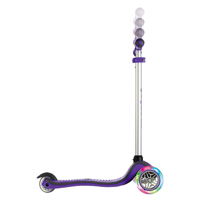 Globber 442-103 V2 3-Wheel Kids Kick Scooter with LED Light Up Wheels, Purple
