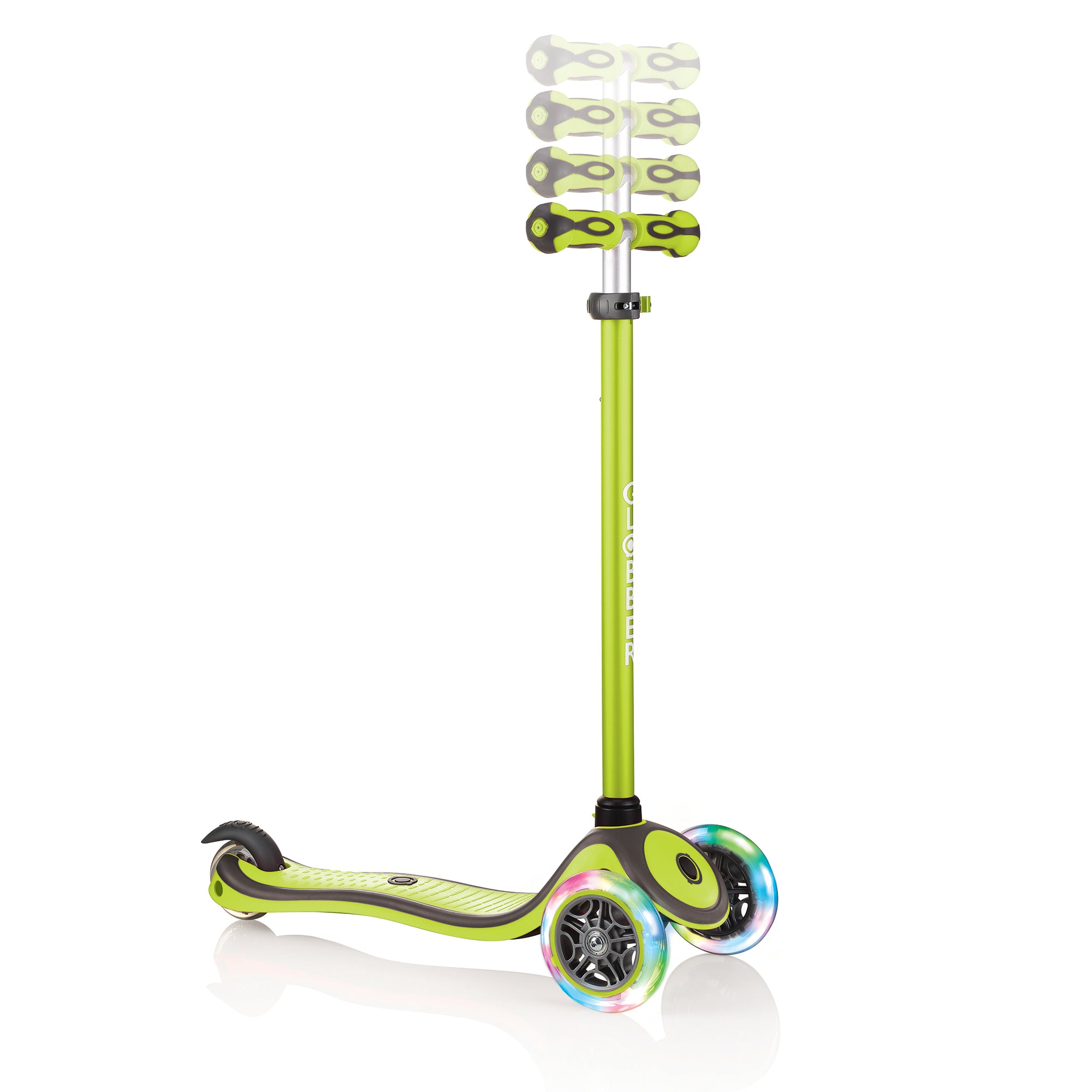 Globber V2 3-Wheel Kids Kick Scooter with LED Light Up Wheels, Lime (For Parts)