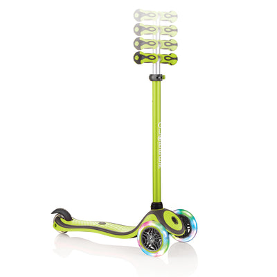 Globber V2 3-Wheel Kids Kick Scooter with LED Light Up Wheels, Lime (Open Box)