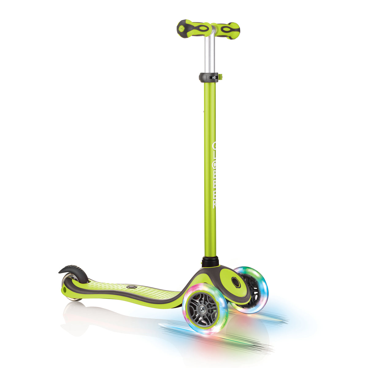 Globber V2 3-Wheel Kids Kick Scooter with LED Light Up Wheels, Lime (For Parts)