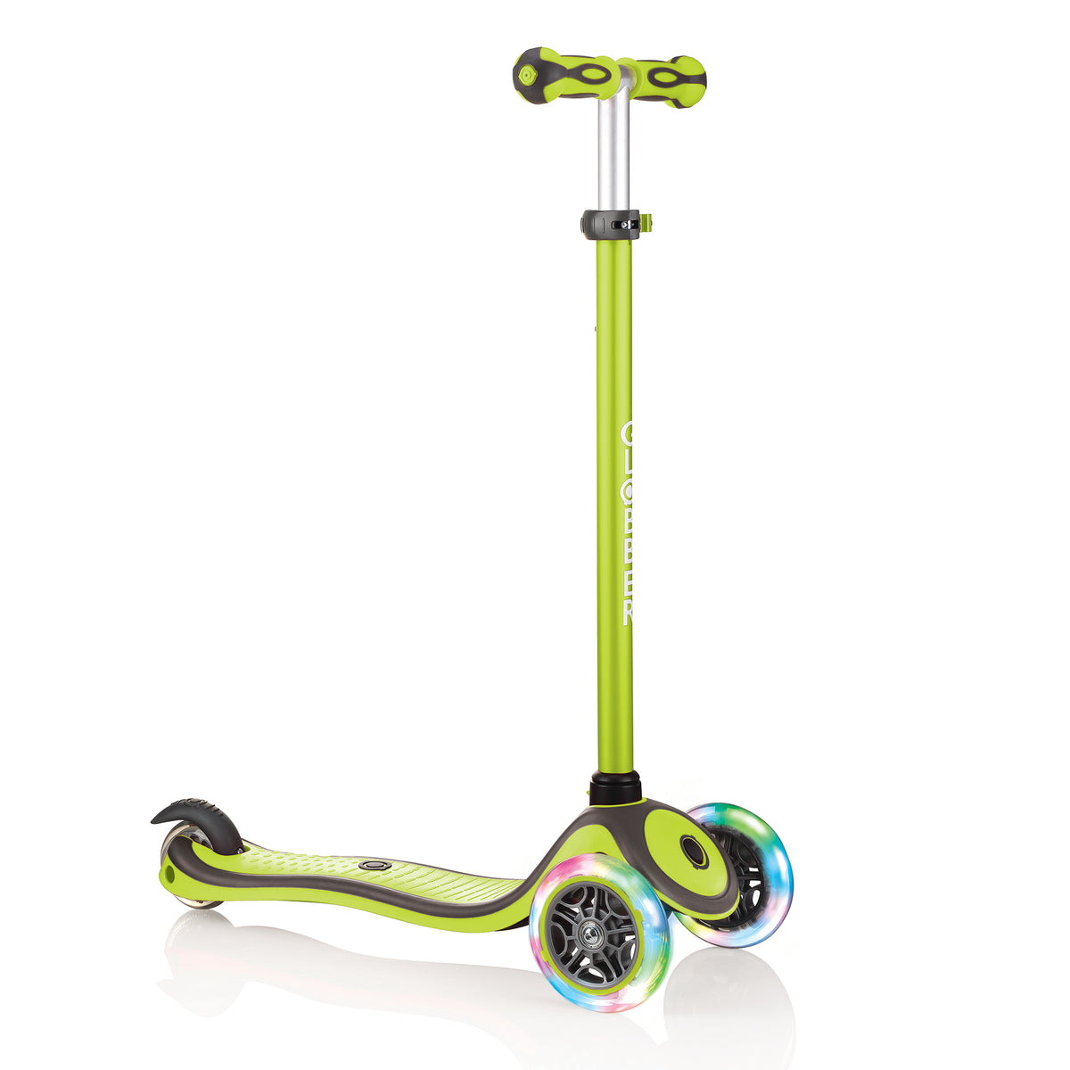 Globber V2 3-Wheel Kids Kick Scooter with LED Light Up Wheels, Lime (For Parts)