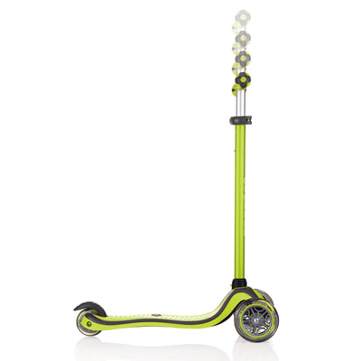 Globber V2 3-Wheel Kids Kick Scooter with LED Light Up Wheels, Lime (Used)