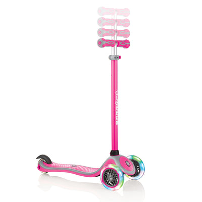 Globber 3-Wheel Kids Kick Scooter with LED Light Up Wheels, Pink (Open Box)