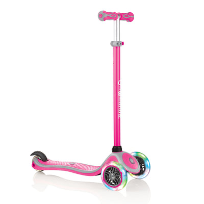 Globber 3-Wheel Kids Kick Scooter with LED Light Up Wheels, Pink (Open Box)