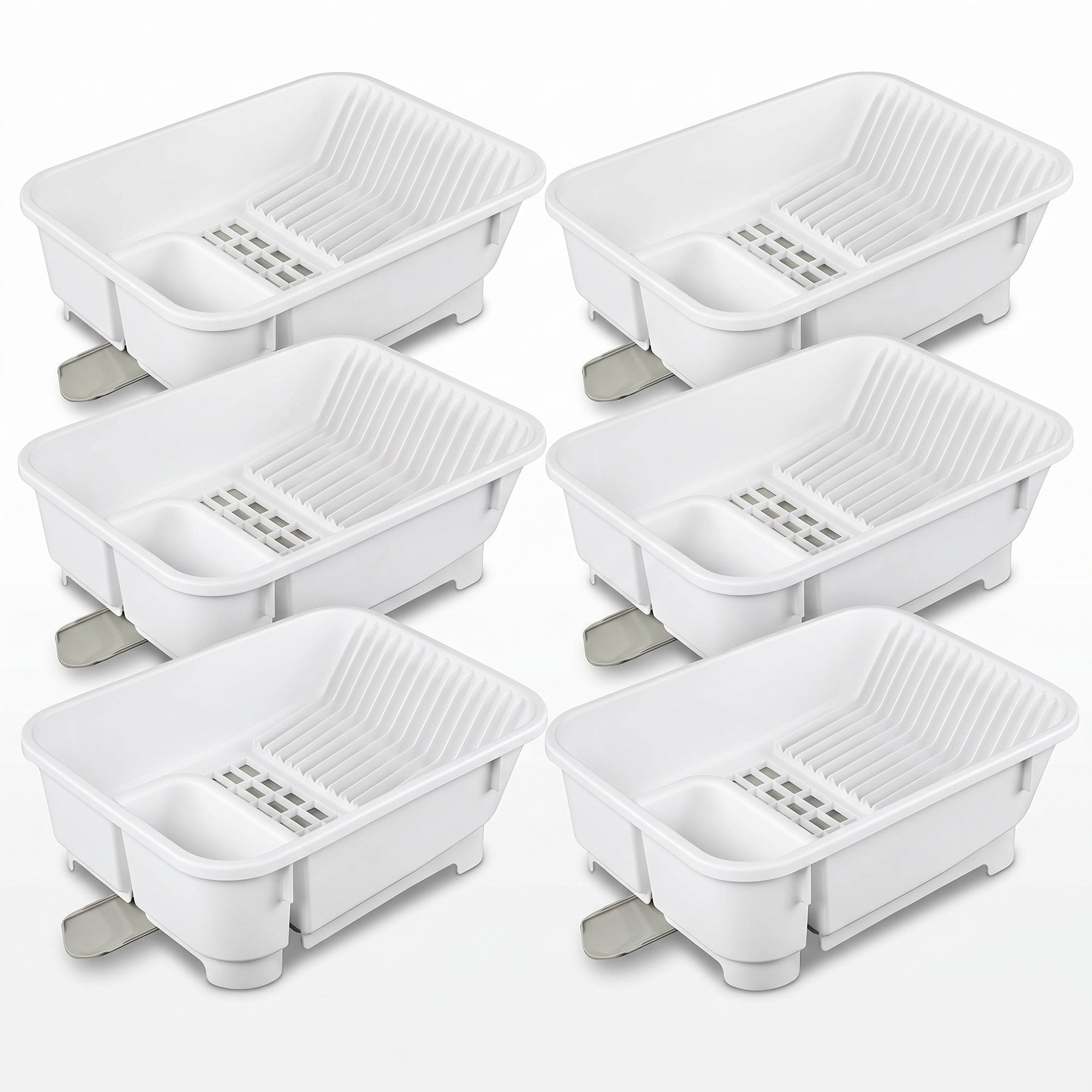 Sterilite Sink Set, Kitchen Inclined Drain Board for Flatware & Cutlery, 6 Pack