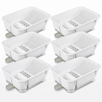 Sterilite Sink Set, Kitchen Inclined Drain Board for Flatware & Cutlery, 6 Pack
