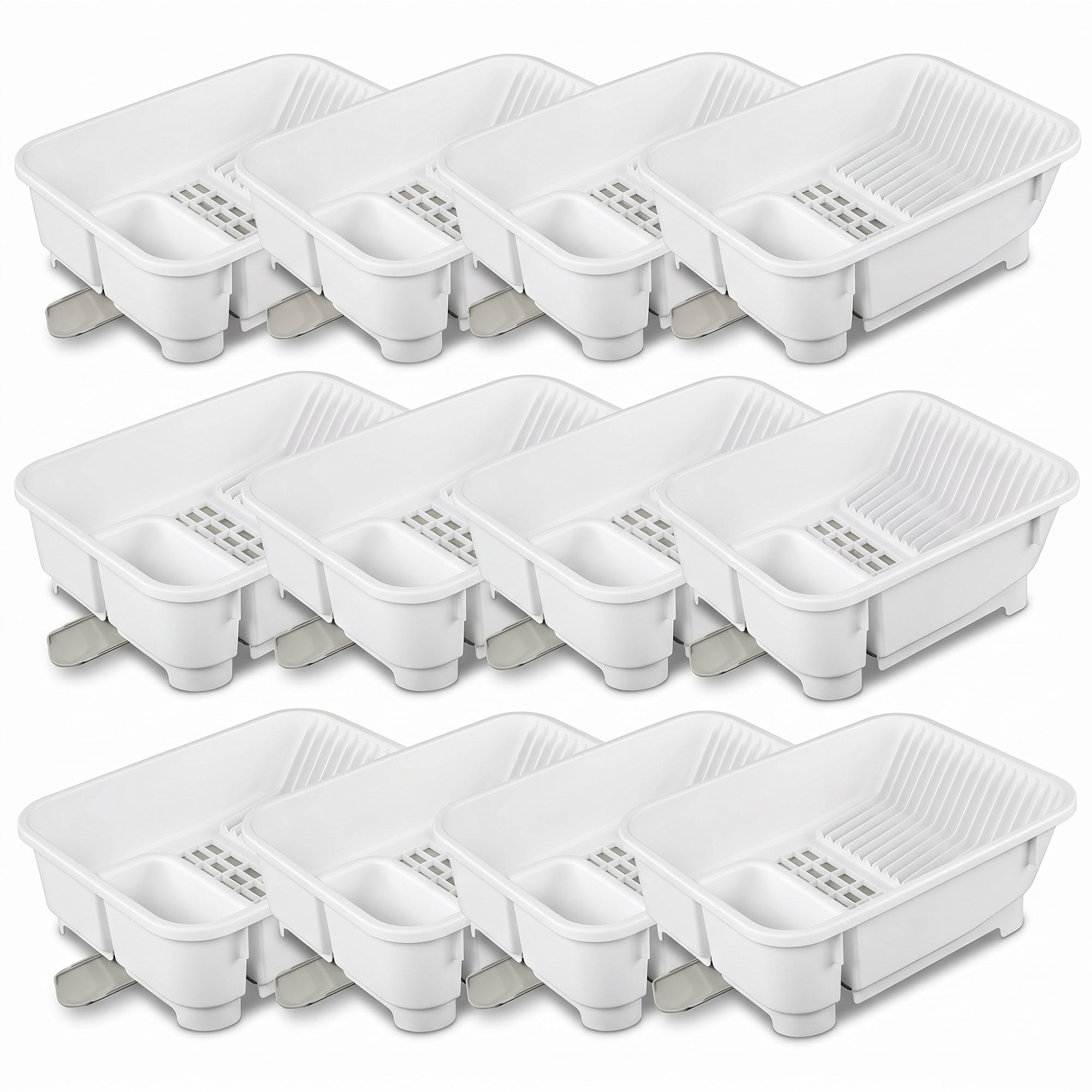 Sterilite Sink Set, Kitchen Inclined Drain Board for Flatware & Cutlery, 12 Pack