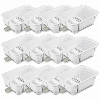 Sterilite Sink Set, Kitchen Inclined Drain Board for Flatware & Cutlery, 12 Pack