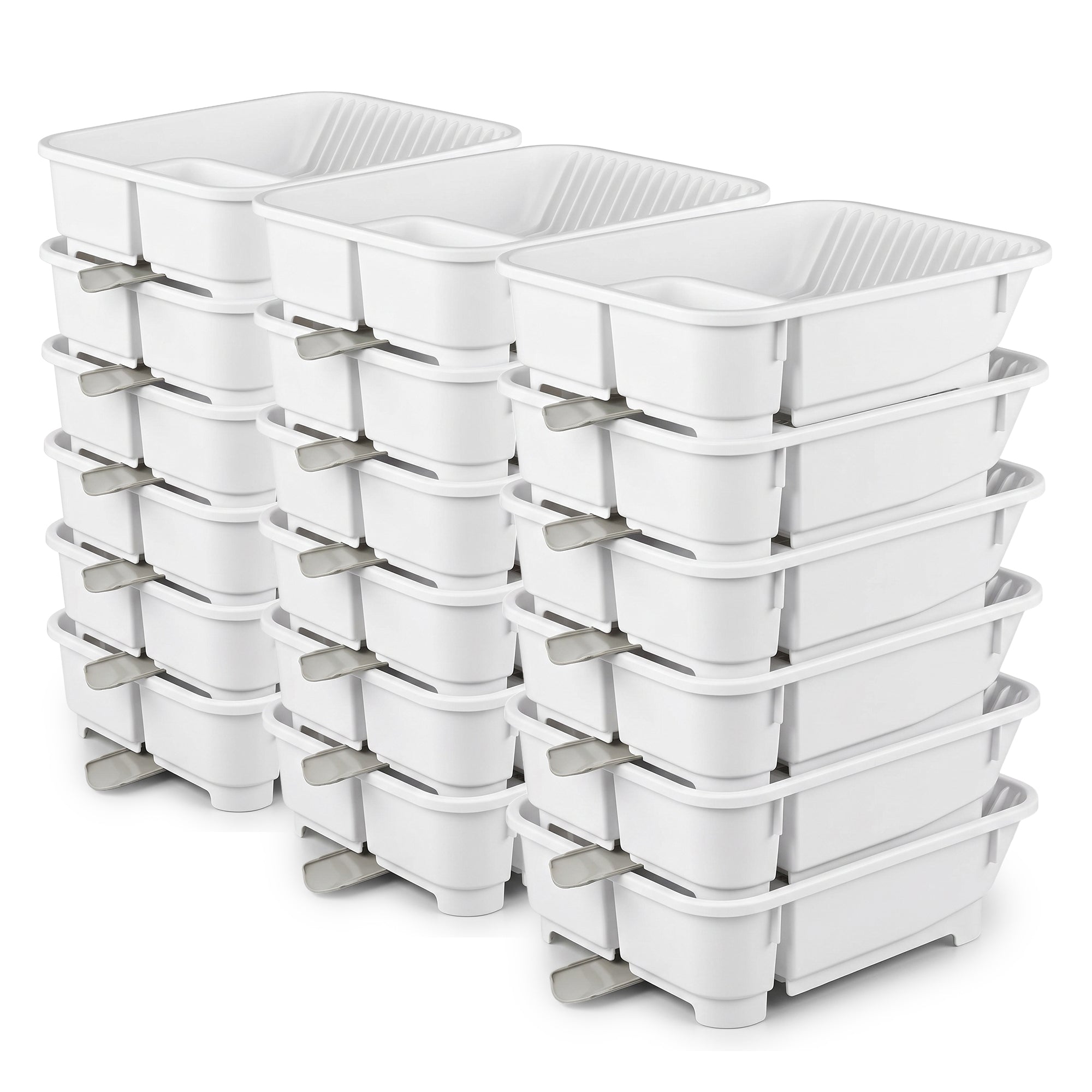 Sterilite Sink Set, Kitchen Inclined Drain Board for Flatware & Cutlery, 18 Pack