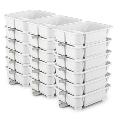 Sterilite Sink Set, Kitchen Inclined Drain Board for Flatware & Cutlery, 18 Pack