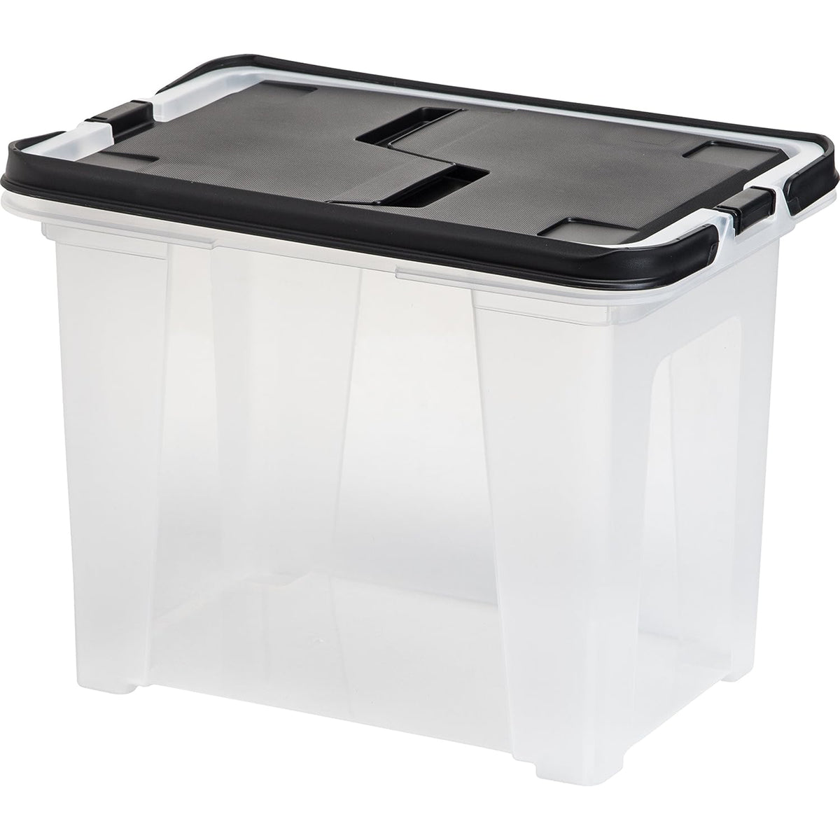 IRIS USA 18 Qt File Box Organizer with Lid for Letter/Legal Paper, 4-Pack, Clear