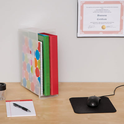 IRIS USA Small Desktop File Box Classroom Storage with Open Lid, 6-Pack, Clear