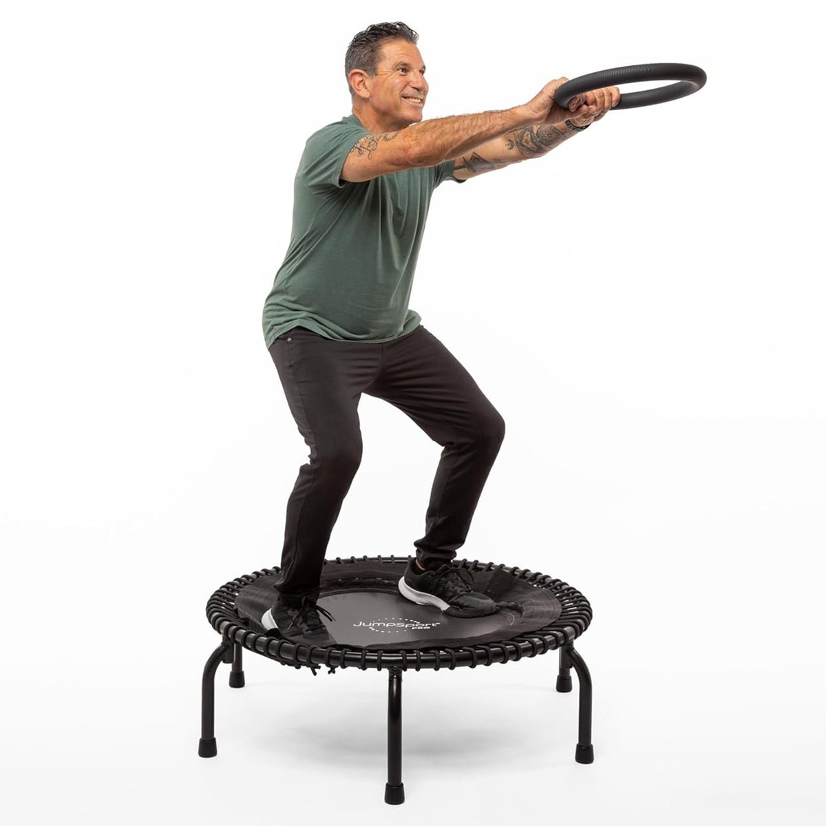 JumpSport 12" Ring 10 Lb Weighted Hoop for Strength and Balance Training, Black