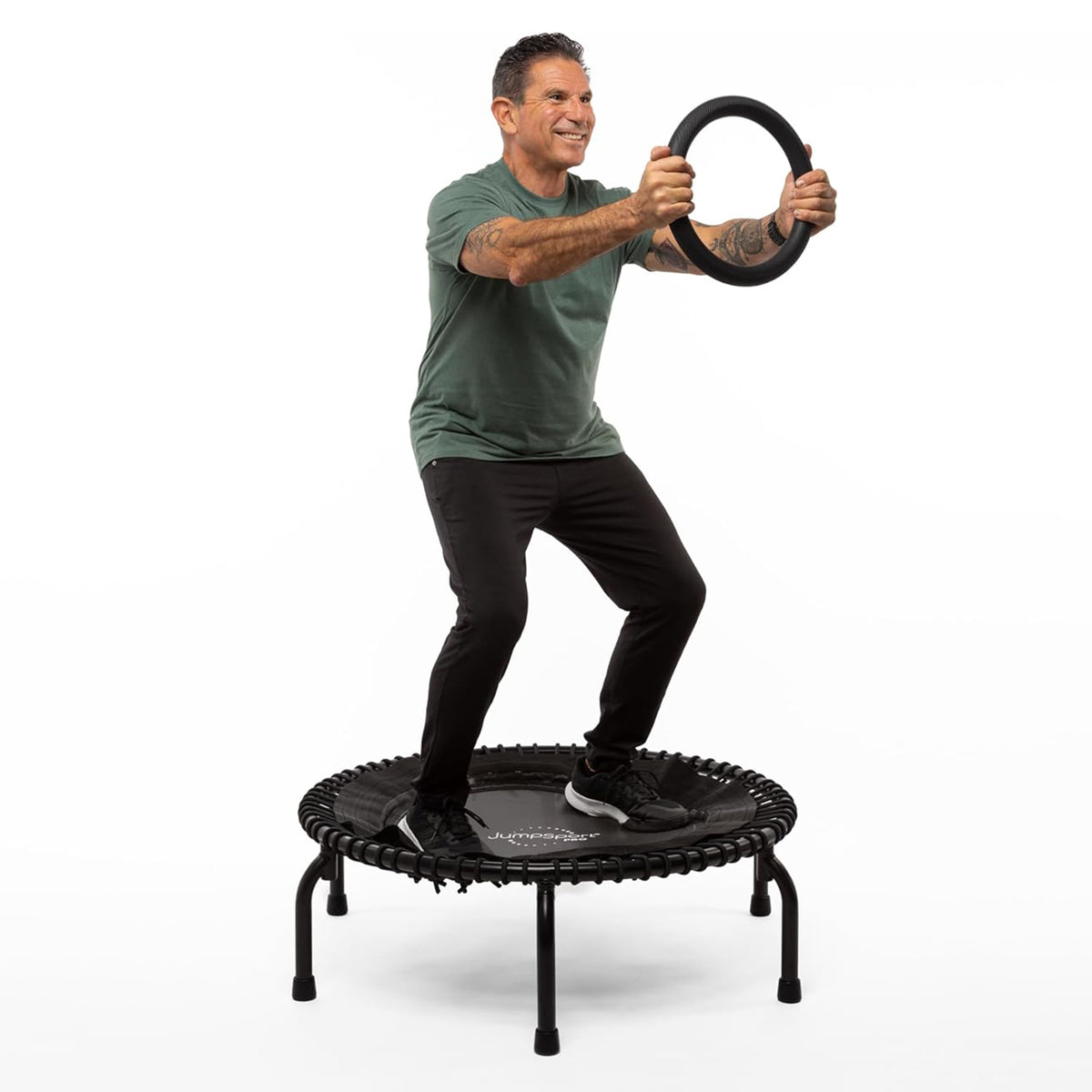 JumpSport 12" Ring 10 Lb Weighted Hoop for Strength and Balance Training, Black