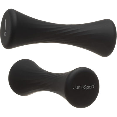 JumpSport Bells Hand Weight Pair with Non Slip Grip for Home Gym, 2.2 Lbs, Black