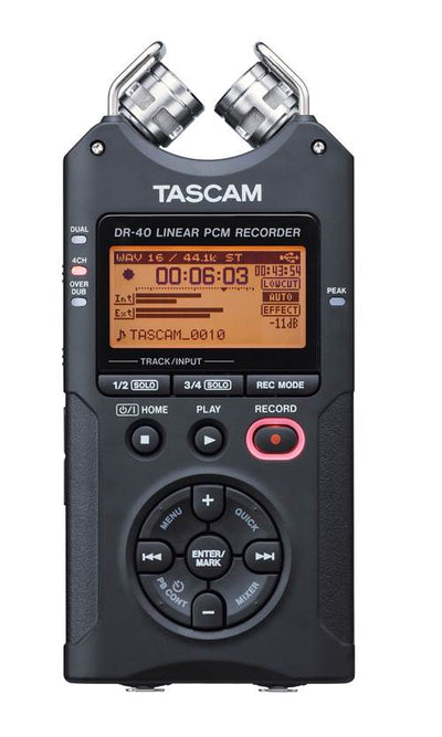 TASCAM DR-40 Linear PCM 4-Track Handheld Portable Audio Recorder w/ 2GB SD Card
