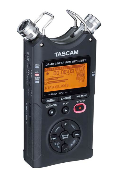 TASCAM DR-40 Linear PCM 4-Track Handheld Portable Audio Recorder w/ 2GB SD Card