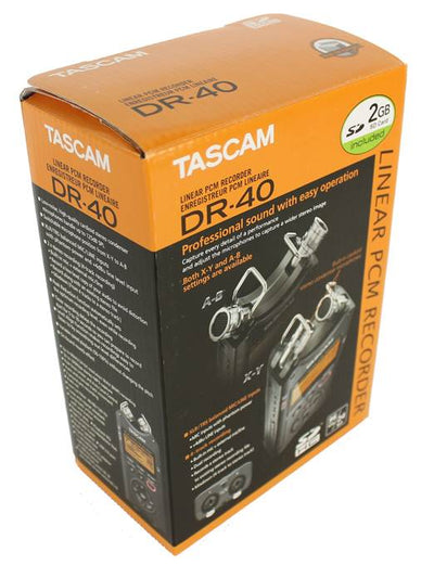 TASCAM DR-40 Linear PCM 4-Track Handheld Portable Audio Recorder w/ 2GB SD Card