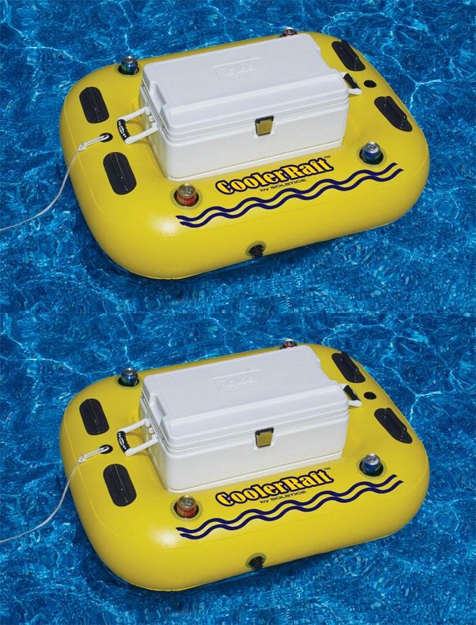 2) Swimline 17075ST Swimming Pool River Rough Cooler Raft Heavy Duty Tube Floats