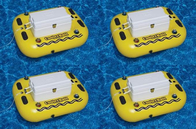 4) Swimline 17075ST Swimming Pool River Rough Cooler Raft Heavy Duty Tube Floats