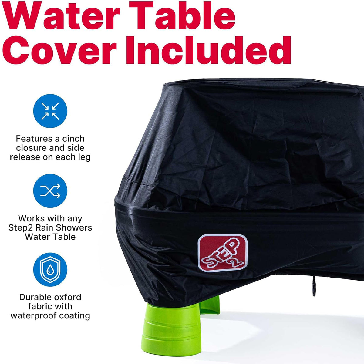Step2 Rain Showers Splash Pond Sensory Water Table with Cover for Outdoor Play