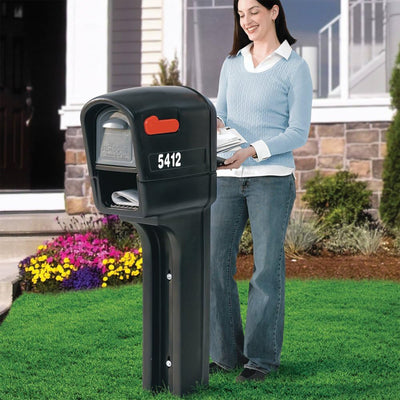 Step2 MailMaster Plus Mailbox with Newspaper Slot and Dual Access Doors, Black