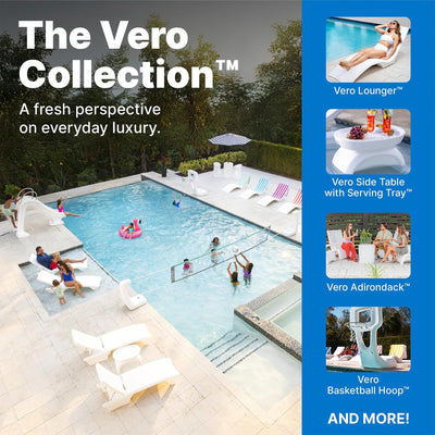 Step2 Vero Chair Tall In Water Pool Lounger with 300 Lb Weight Capacity, White