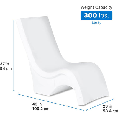 Step2 Vero Chair Tall In Water Pool Lounger with 300 Lb Weight Capacity, White