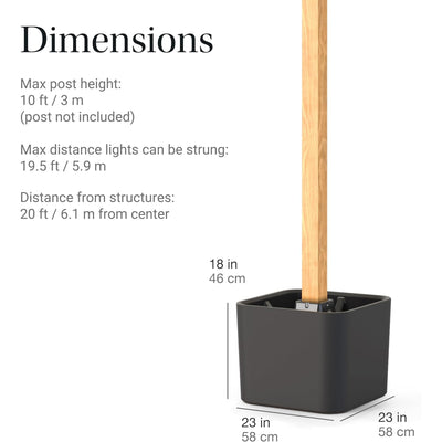 Step2 Firefly String Light Pole Stand w/ Planter for Patios and Backyard, 2 Pack