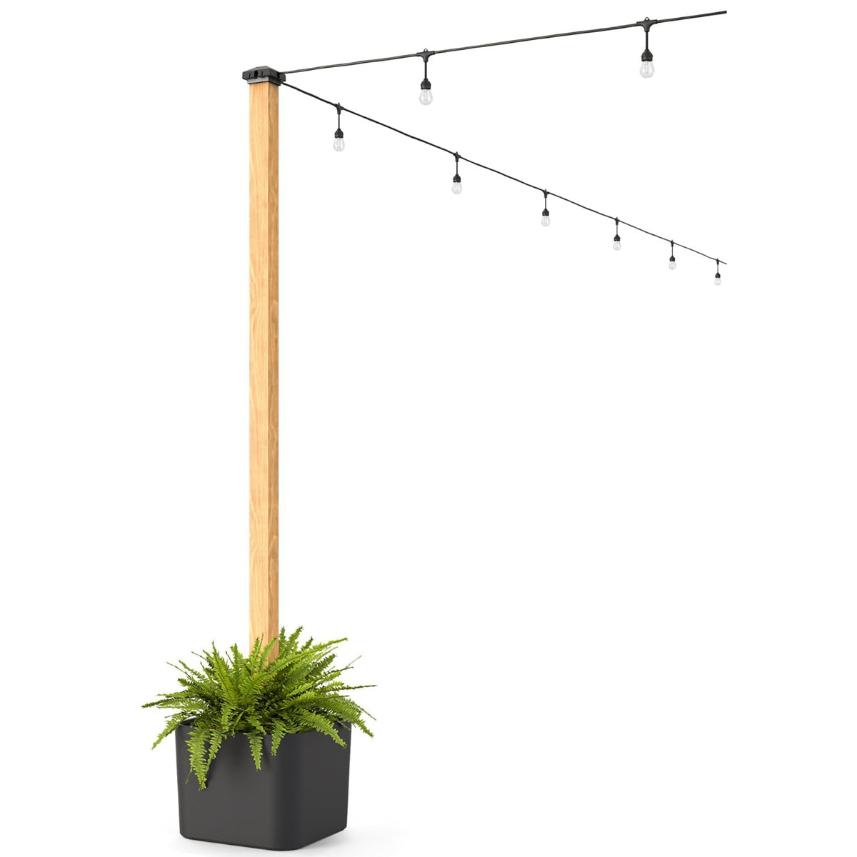 Step2 Firefly String Light Pole Stand w/ Planter for Patios and Backyard, 2 Pack