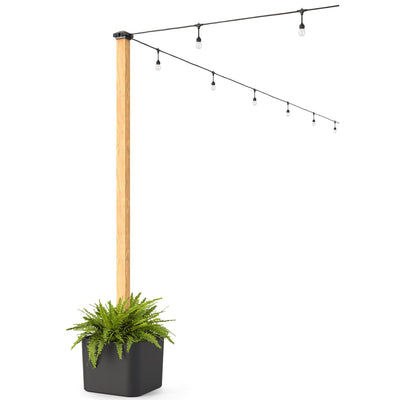 Step2 Firefly String Light Pole Stand w/ Planter for Patios and Backyard, 2 Pack
