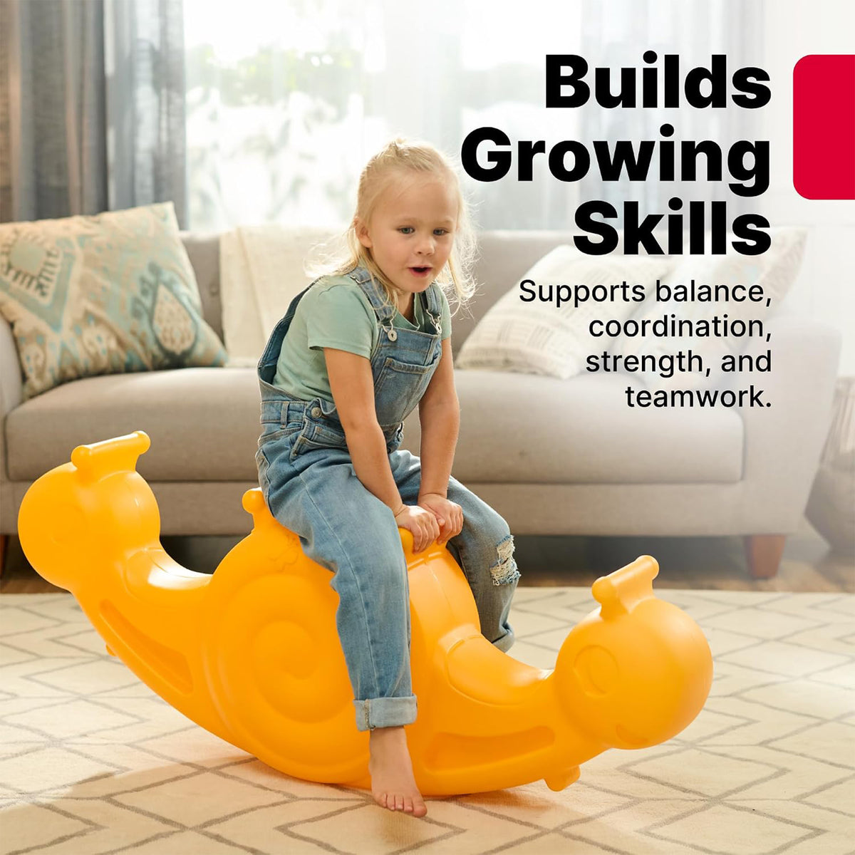 Step2 Seesaw Snail Kids Teeter Totter, Rocking Rider for Indoor/Outdoor, Yellow