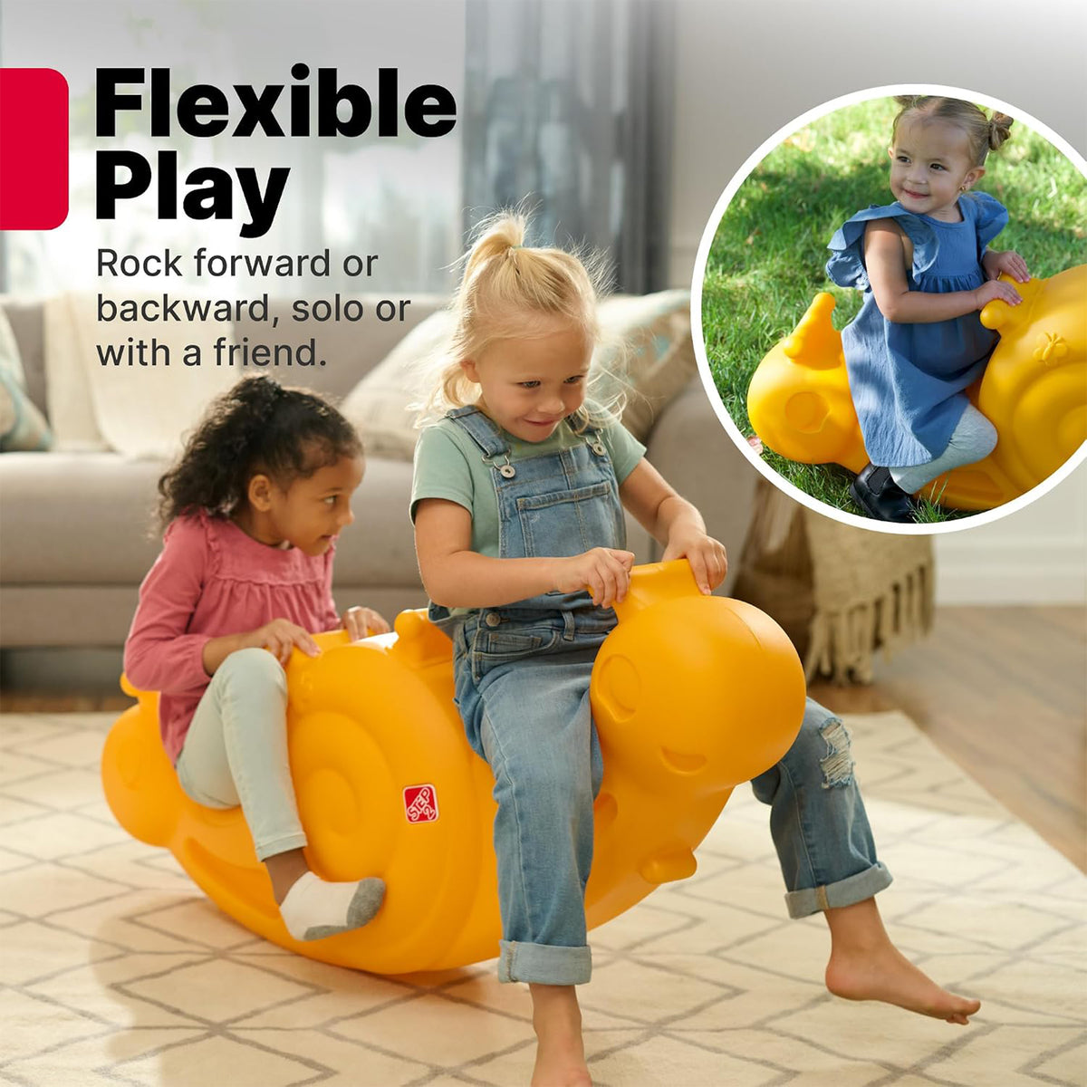 Step2 Seesaw Snail Kids Teeter Totter, Rocking Rider for Indoor/Outdoor, Yellow
