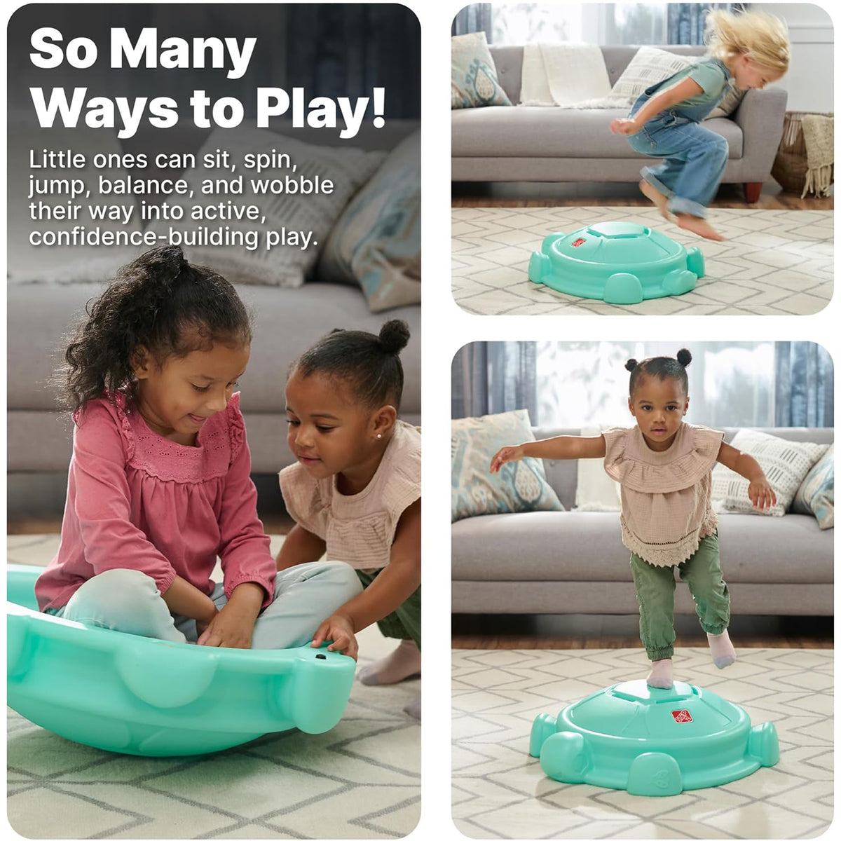Step2 Topsy Turtle Rocking Disk & Stepping Stone, 2-in-1 Balance & Climbing Toy