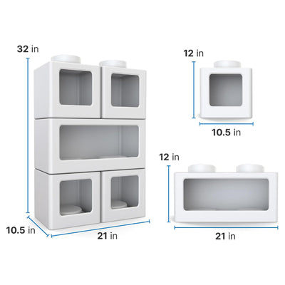 Step2 5 Pc Open-Front Contemporary Builders Storage Cubes Toys Organizer, White