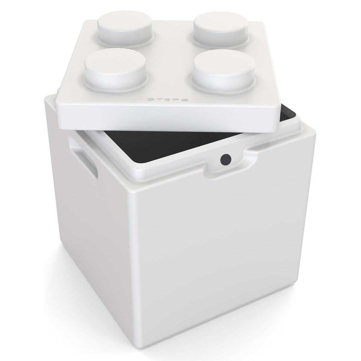 Step2 Contemporary Builders Toy Box with Lid, Storage Chest for Playroom, White