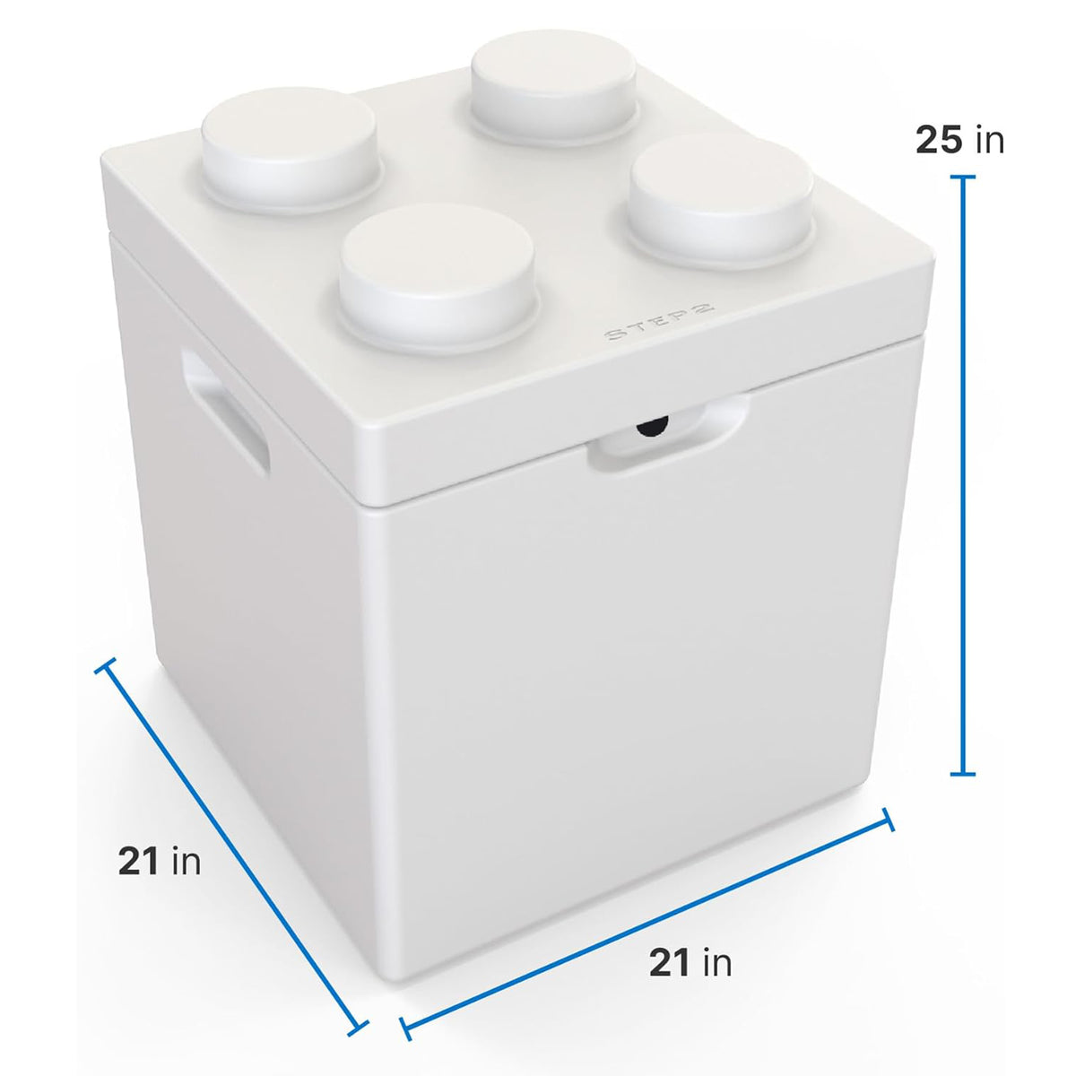 Step2 Contemporary Builders Toy Box with Lid, Storage Chest for Playroom, White