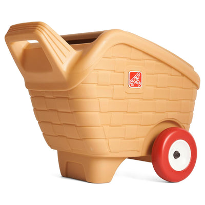 Step2 My First Picnic Rolling Basket, 30 Pc Pretend Play Accessory Set, Brown