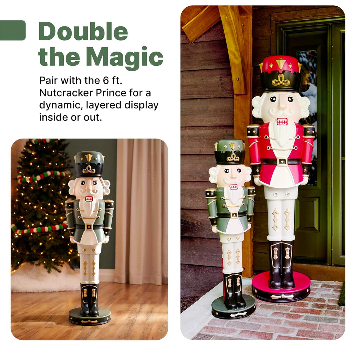 Step2 4 Ft Paintable Nutcracker Prince Jr Indoor Outdoor Christmas Decor, 2 Pack