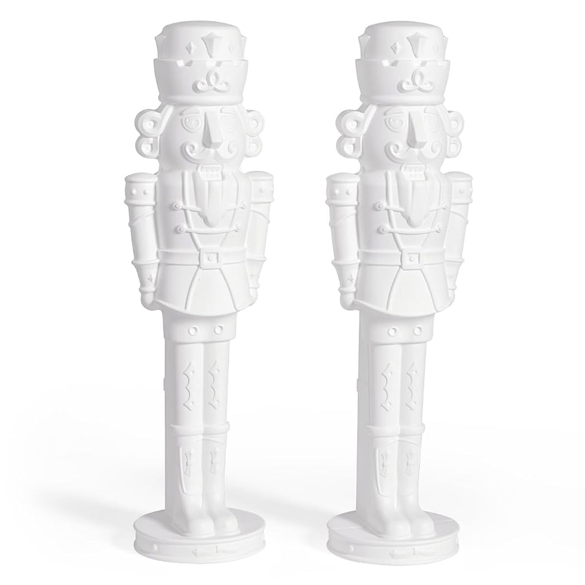 Step2 4 Ft Paintable Nutcracker Prince Jr Indoor Outdoor Christmas Decor, 2 Pack