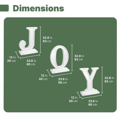 Step2 Paintable Large Outdoor 3-Piece Holiday Christmas JOY Letters Decor, White