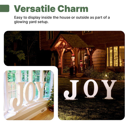 Step2 Paintable Large Outdoor 3-Piece Holiday Christmas JOY Letters Decor, White