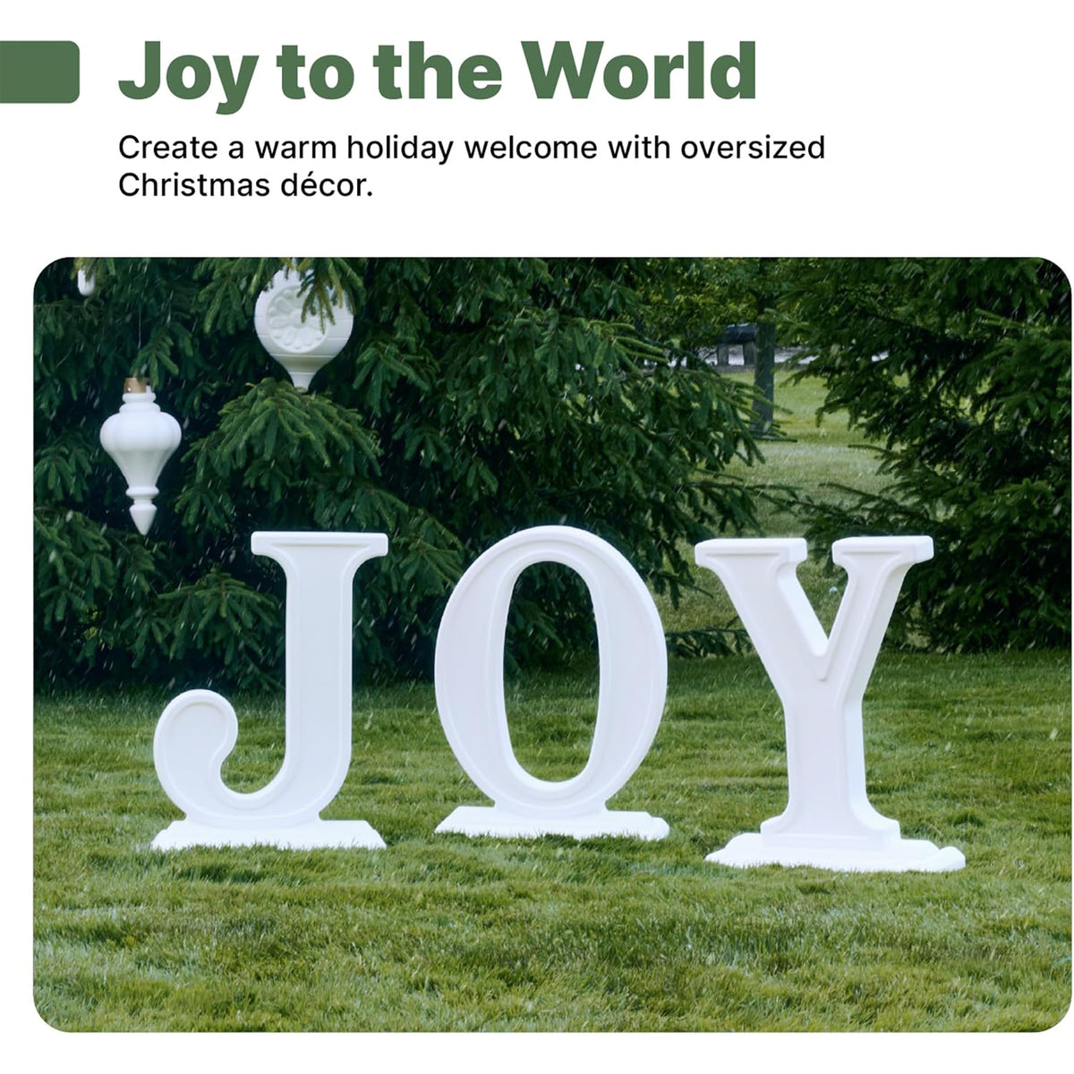 Step2 Paintable Large Outdoor 3-Piece Holiday Christmas JOY Letters Decor, White