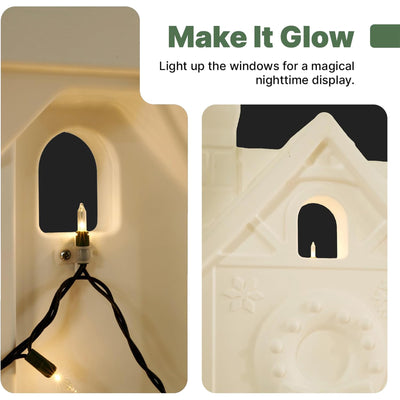 Step2 Paintable Large 3-Piece Outdoor Christmas Village Decor Display, White